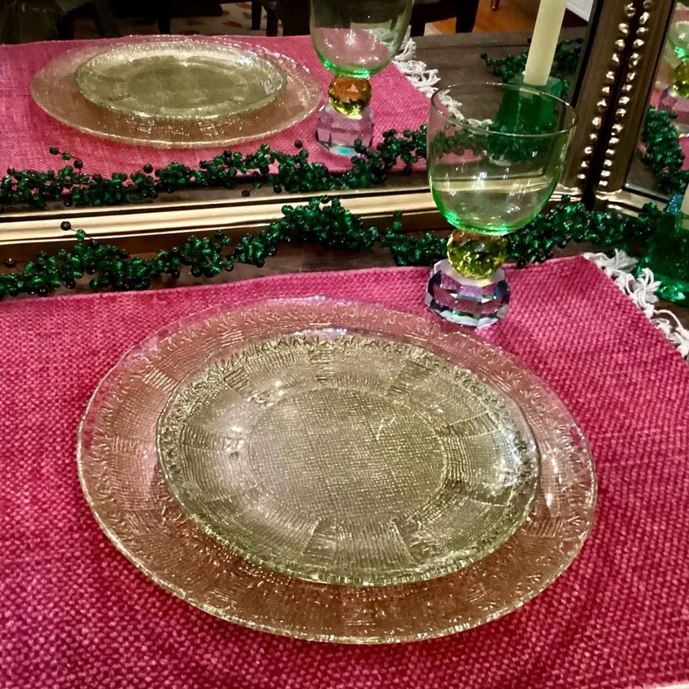 Anthropologie gold glass salad plates. NEW  SET OF 4